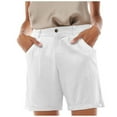 thumbnail image 1 of Womens Shorts Summer Casual Solid Color Cargo Shorts Comfy Zipper Button Pockets Casual Shorts, 1 of 6