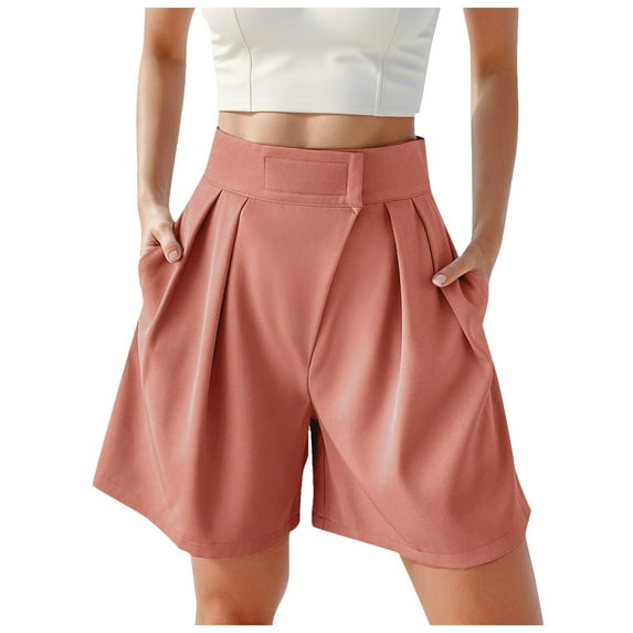 Womens Shorts Wide Leg High Waisted Summer Line With Pockets Durable Versatile Practical Comfortable Breathable Workouts Leisure Short Pants