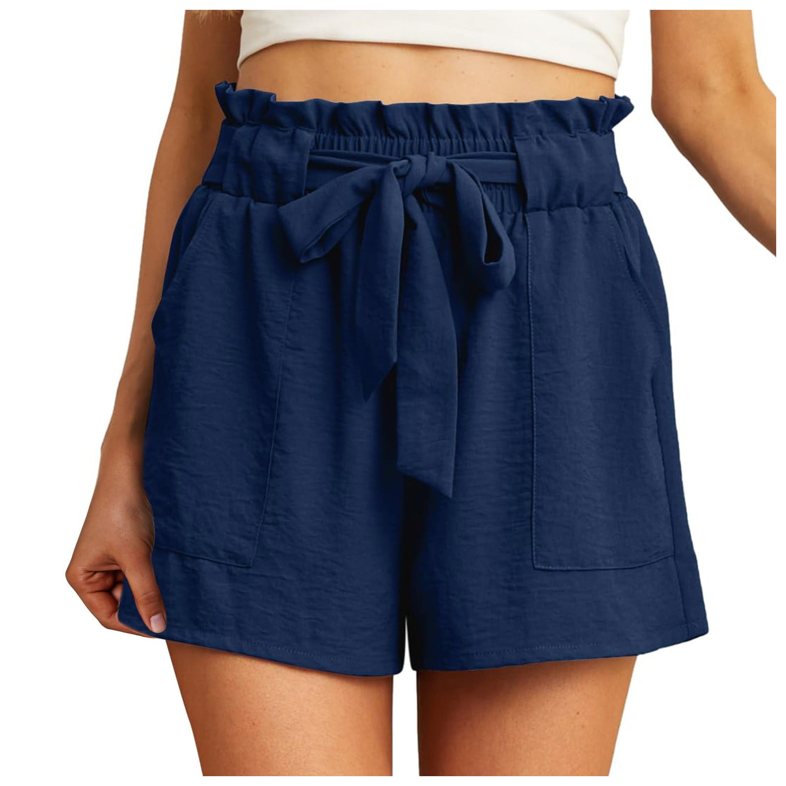 Womens Shorts With Pockets Summer Casual Shorts For Women Waist Casual