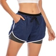 thumbnail image 1 of Womens Shorts Women's Workout Running Shorts Elastic High Waisted Athletic Shorts Yoga Sport Gym Shorts Short, Dark Blue, M, 1 of 7