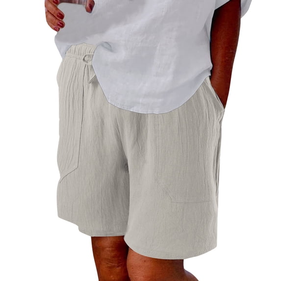 Womens Shorts Womens Casual Solid Sport Pants Shorts Elastic Waist Pockets Daily Pants Shorts For Women