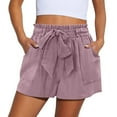 thumbnail image 1 of Womens Shorts with Pockets Summer Casual Shorts for Women Waist Casual Lightweight Adjustable Tie Knot Loose, 1 of 7