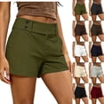 thumbnail image 1 of Womens Shorts with Pockets Summer Golf Workout Running Shorts Army Green Casual High Waisted Size L, 1 of 6