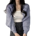 thumbnail image 1 of Womens Shrug Boleros Lightweight Long Sleeve Open Front Cropped Cardigan Sweaters Cardigans for Dresses Streetwear, 1 of 19