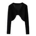 thumbnail image 1 of Womens Shrug Trendy Solid Long Sleeve Cropped Lightweight Thin Top Fall Outwear, 1 of 5