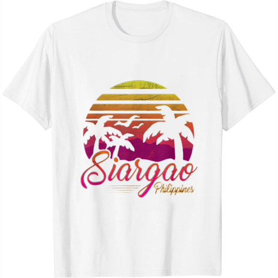 Womens Siargao Philippines Beach Sunset Island Philippine Travel T-Shirt White
