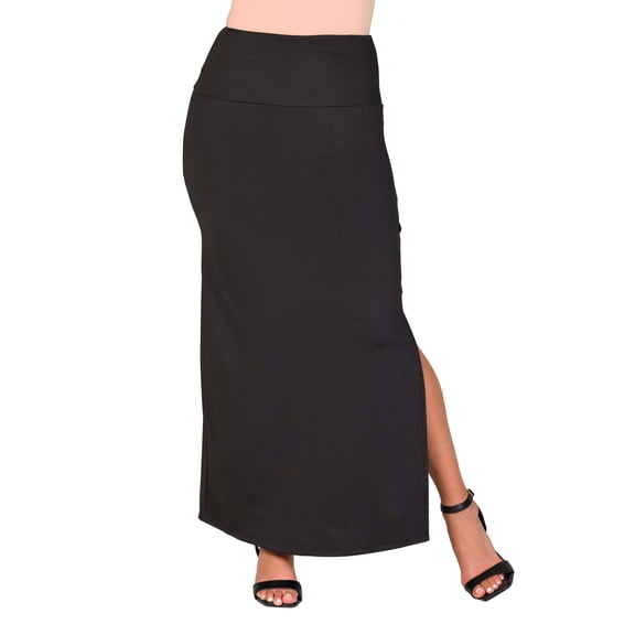 Womens Side Slit Maxi Skirt