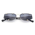 thumbnail image 1 of Womens Side Visor Retro Hipster Rimless Taper Rectangle Metal Rim Sunglasses Gold - Black, 1 of 5