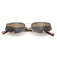thumbnail image 1 of Womens Side Visor Retro Hipster Rimless Taper Rectangle Metal Rim Sunglasses Gold - Brown, 1 of 5