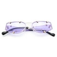 thumbnail image 1 of Womens Side Visor Retro Hipster Rimless Taper Rectangle Metal Rim Sunglasses Gold - Purple, 1 of 5