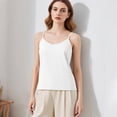 thumbnail image 1 of Womens Silk Camisole Spaghetti Strap Mulberry Silk Cami Tops Stretchable Real Knit Silk Tank Undershirt for Layerling White XL, 1 of 3