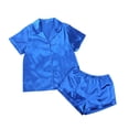 thumbnail image 1 of Womens Silk Pajamas 2 Pcs Womens Button Down Pajama Sets with Shorts Loungewear Sets Woman Womens Pajamas, 1 of 8