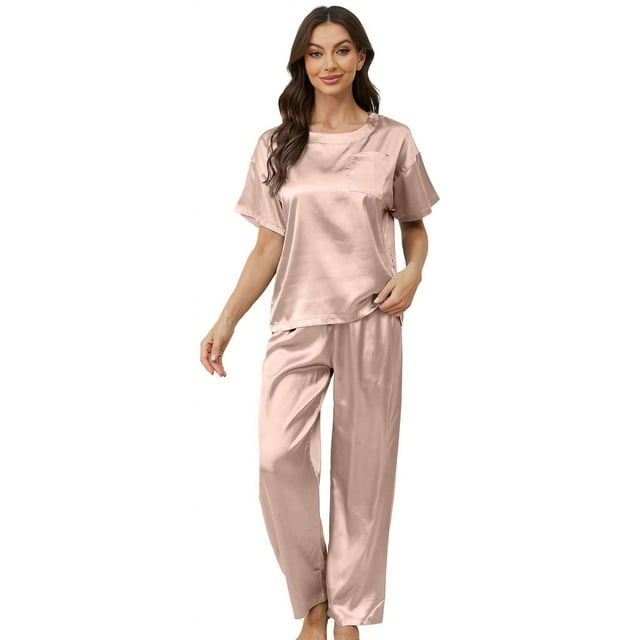 Womens Silk Satin Pajama Set, PUTUO Womens Pajamas, Soft Luxurious