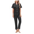 thumbnail image 1 of Womens Silk Satin Pajamas Set Long Sleeve Button Down Sleepwear 2 Piece Lounge Set Pj Set, 1 of 5