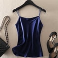 thumbnail image 1 of Womens Silk Satin Tank Top V Neck Camisole Cami Spaghetti Strap Top Loose Sleeveless Blouses Summer Basic Tank Shirt, 1 of 5