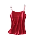 thumbnail image 1 of Womens Silk Satin Tank Tops Elegant Scoop Neck Sleeveless Cami Undershirt Loose Fit Spaghetti Straps Blouses, 1 of 5