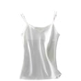 thumbnail image 1 of Womens Silk Satin Tank Tops Elegant Scoop Neck Sleeveless Cami Undershirt Loose Fit Spaghetti Straps Blouses, 1 of 5