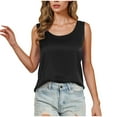 thumbnail image 1 of Womens Silk Satin Tank Tops Summer Tank Shirt Round Neck Sleeveless Blouse Camisole, 1 of 7
