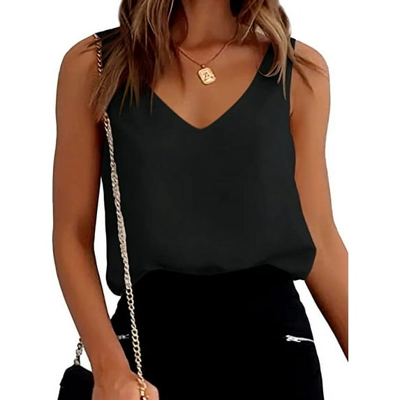 Womens Silk Satin Tank Tops V Neck Casual Cami Sleeveless Camisole Blouses Summer Basic Tank Shirt 2025