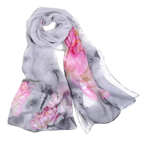 Womens Silk Scarf Printing Long Soft Wrap Scarf Ladies Shawl Scarves