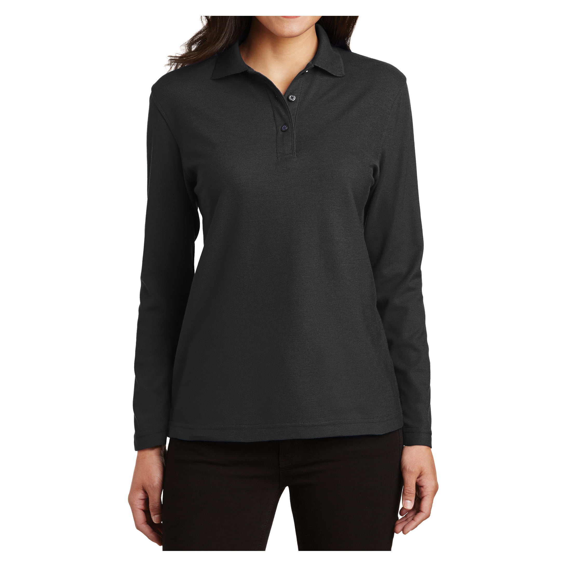 Women's long sleeve polo hotsell shirts walmart