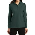 thumbnail image 1 of Womens Silk Touch Long Sleeve Cotton/Polyester Polo Shirt Dark Green x-large, 1 of 5