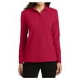 thumbnail image 1 of Womens Silk Touch Long Sleeve Cotton/Polyester Polo Shirt Red Medium, 1 of 6