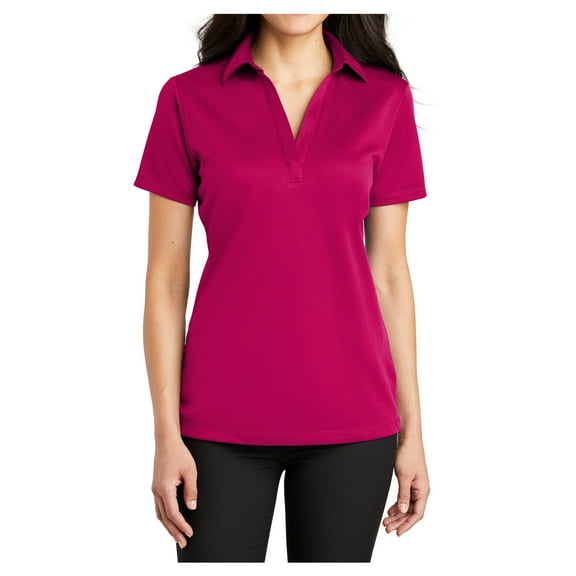 Womens Silk Touch Polyester Performance Polo Pink Raspberry 2X-Large