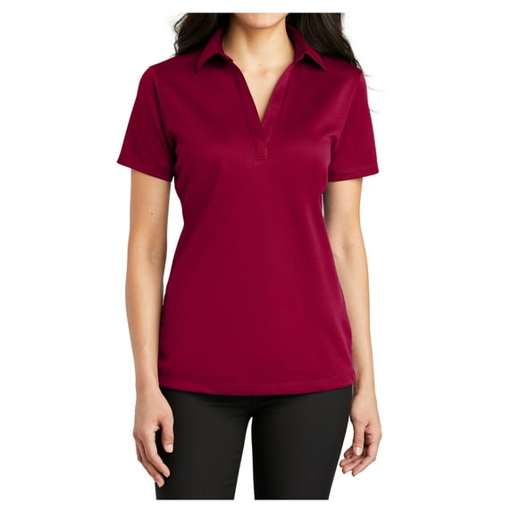 Womens Silk Touch Polyester Performance Polo Red X-Small