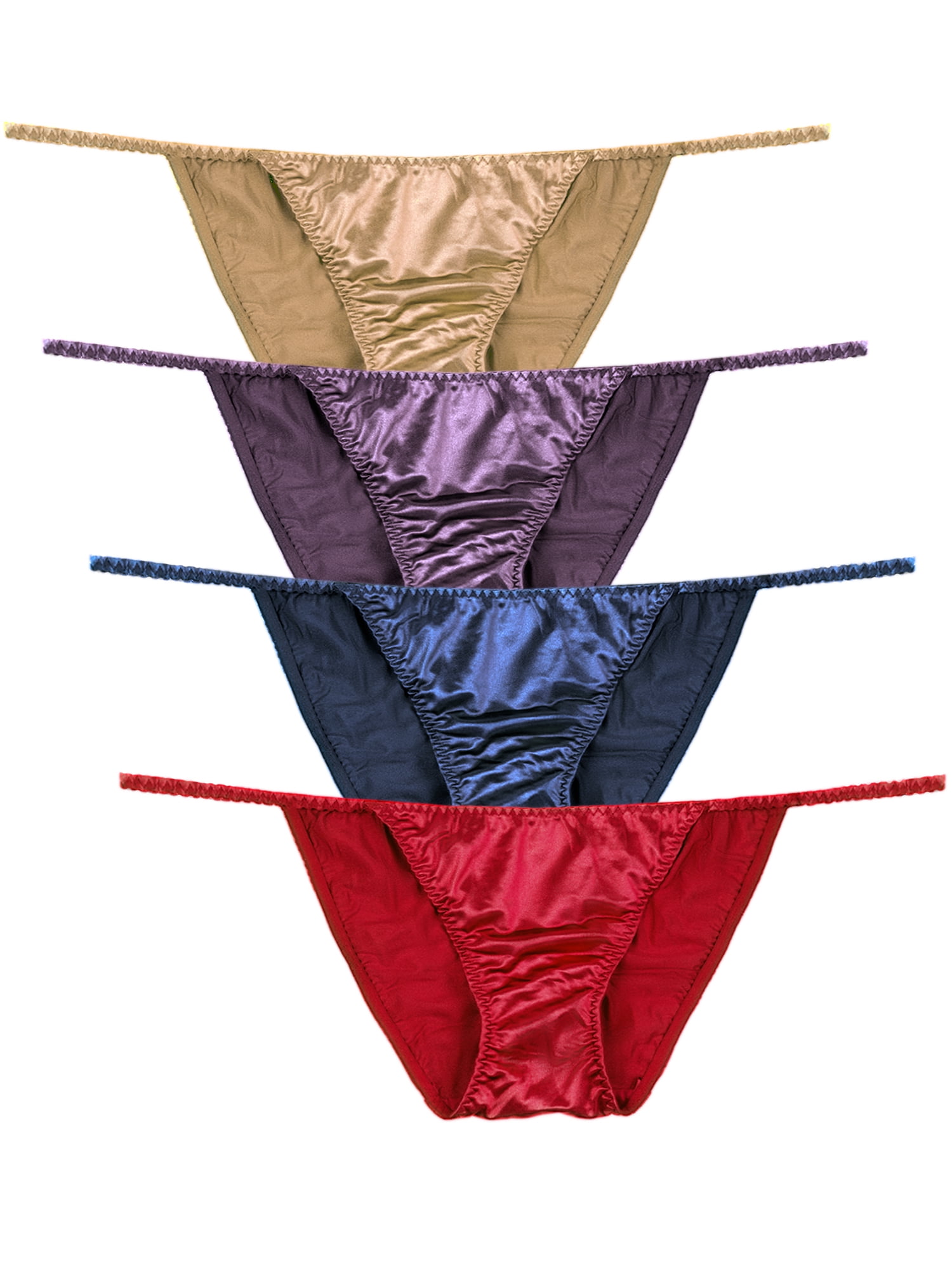 Womens Silky Sexy Satin Tangas Panties S - Plus Size Women Underwear  Multi-Pack