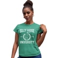 thumbnail image 1 of Womens Silly Goose University Funny Gift Idea Deluxe Soft T-Shirt, 1 of 1