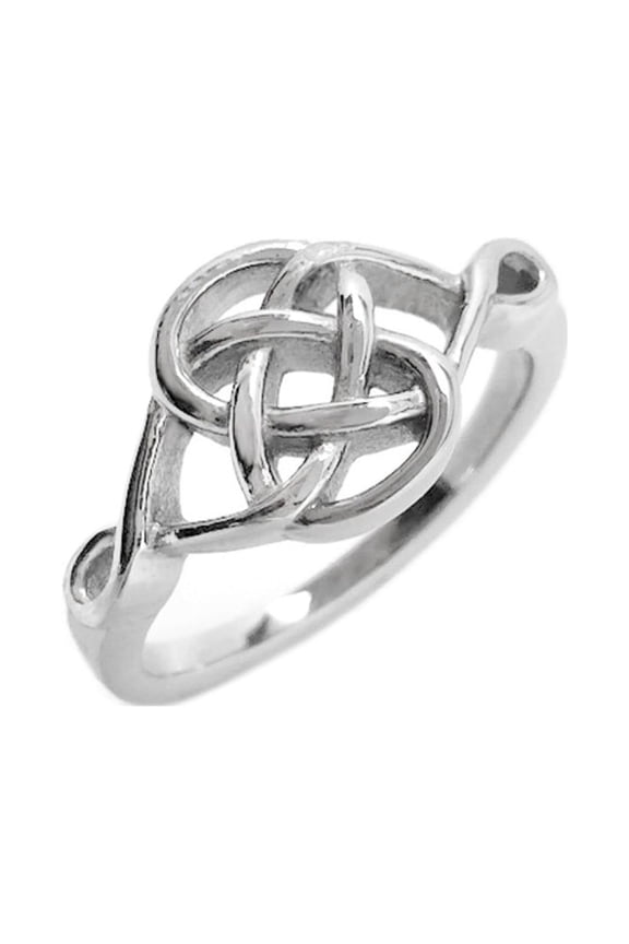 Womens Silver Celtic Love Knot Ring Stainless Steel Eternity Promise Jewelry (5.5)