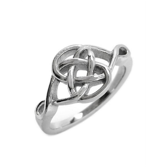 Womens Silver Celtic Love Knot Ring Stainless Steel Eternity Promise Jewelry (5)