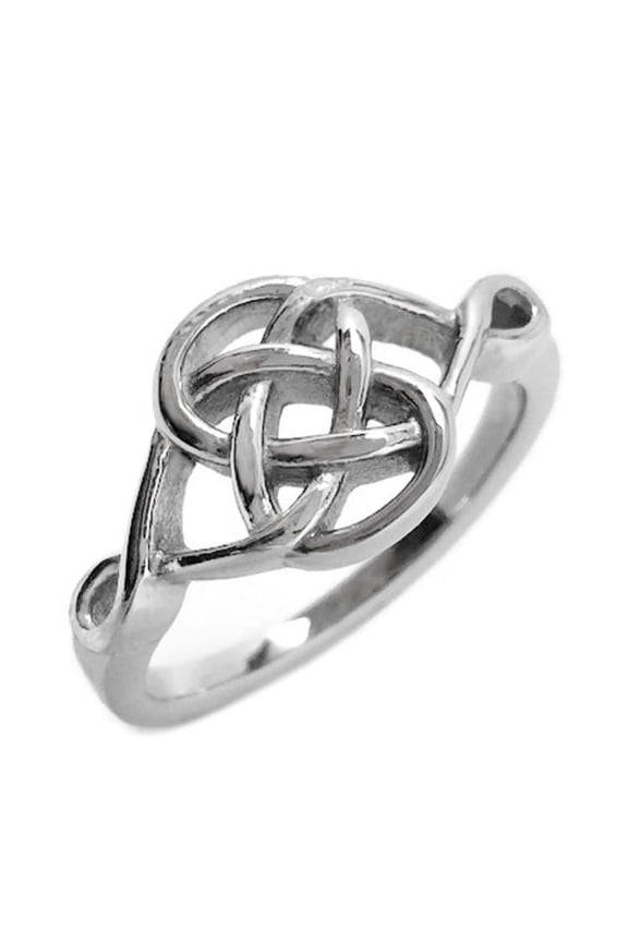 Womens Silver Celtic Love Knot Ring Stainless Steel Eternity Promise Jewelry (7.5)
