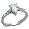 thumbnail image 1 of Womens Silver Ring High polished (no plating) 316L Stainless Steel Ring with AAA Grade CZ in Clear TK1337, 1 of 4