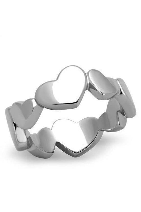 Womens Silver Ring High polished (no plating) Stainless Steel Ring with No Stone TK1433