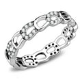 thumbnail image 1 of Womens Silver Rings High polished (no plating) 316L Stainless Steel Ring with AAA Grade CZ in Clear DA111, 1 of 5
