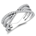 thumbnail image 1 of Womens Silver Rings High polished (no plating) 316L Stainless Steel Ring with AAA Grade CZ in Clear DA124, 1 of 5