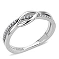 thumbnail image 1 of Womens Silver Rings High polished (no plating) 316L Stainless Steel Ring with AAA Grade CZ in Clear DA157, 1 of 5