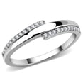 thumbnail image 1 of Womens Silver Rings High polished (no plating) 316L Stainless Steel Ring with AAA Grade CZ in Clear DA234, 1 of 5