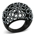 thumbnail image 1 of Womens Silver Rings High polished (no plating) 316L Stainless Steel Ring with Top Grade Crystal in Black Diamond TK1011, 1 of 4