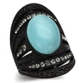 thumbnail image 1 of Womens Silver Rings High polished (no plating) 316L Stainless Steel Ring with Top Grade Crystal in Clear TK1015, 1 of 4