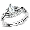 thumbnail image 1 of Womens Silver Rings High polished (no plating) Stainless Steel Ring with AAA Grade CZ in Clear DA133, 1 of 5