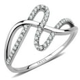thumbnail image 1 of Womens Silver Rings High polished (no plating) Stainless Steel Ring with AAA Grade CZ in Clear DA265, 1 of 5