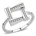 thumbnail image 1 of Womens Silver Rings No Plating 316L Stainless Steel Ring with AAA Grade CZ in Clear DA341, 1 of 6