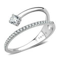 thumbnail image 1 of Womens Silver Rings No Plating Stainless Steel Ring with AAA Grade CZ in Clear DA316, 1 of 6