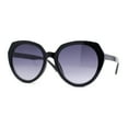 thumbnail image 1 of Womens Simple 90s Classy Large Round Plastic Rim Fashion Sunglasses Black Smoke, 1 of 4
