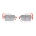 thumbnail image 1 of Womens Simple Mod Rectangle Narrow Plastic Sunglasses Pink Black, 1 of 4