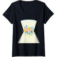 thumbnail image 1 of Womens Simple Wedding Dress gift for Bridal Showers gift V-Neck T-Shirt men and women can wear, black, white, gifts, 1 of 4