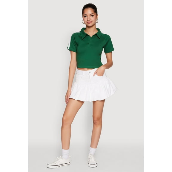 Womens Since 1984 Graphic Cropped Polo Shirt